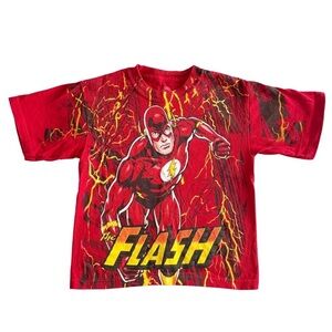 2016 Kids Flash Super Hero Large Graphic T-Shirt Tee Size XS 4/5T